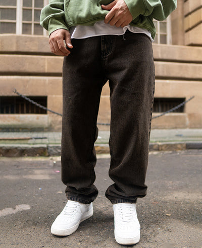 Brown Baggy fit Denim Jeans