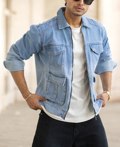 Blue Ombre Denim Jacket