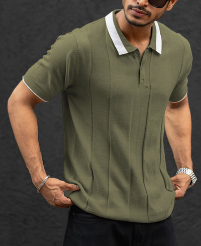 Green Regular Fit Half Sleeves T-Shirt