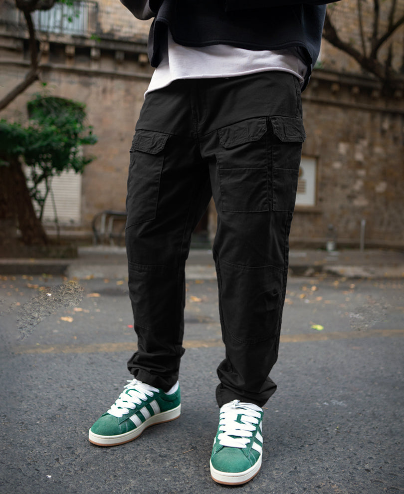 Black Cotton Cargo Pant