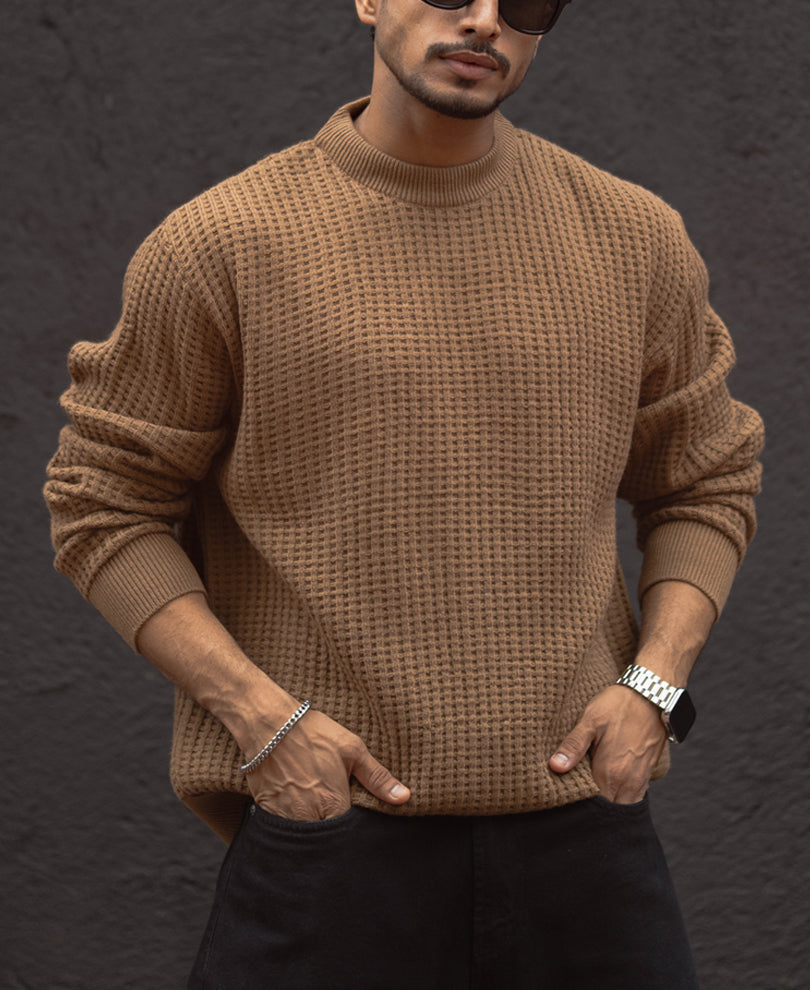 Brown Regular Fit Full Sleeves T-Shirt