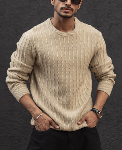 Light Camel Regular Fit Full Sleeves T-Shirt