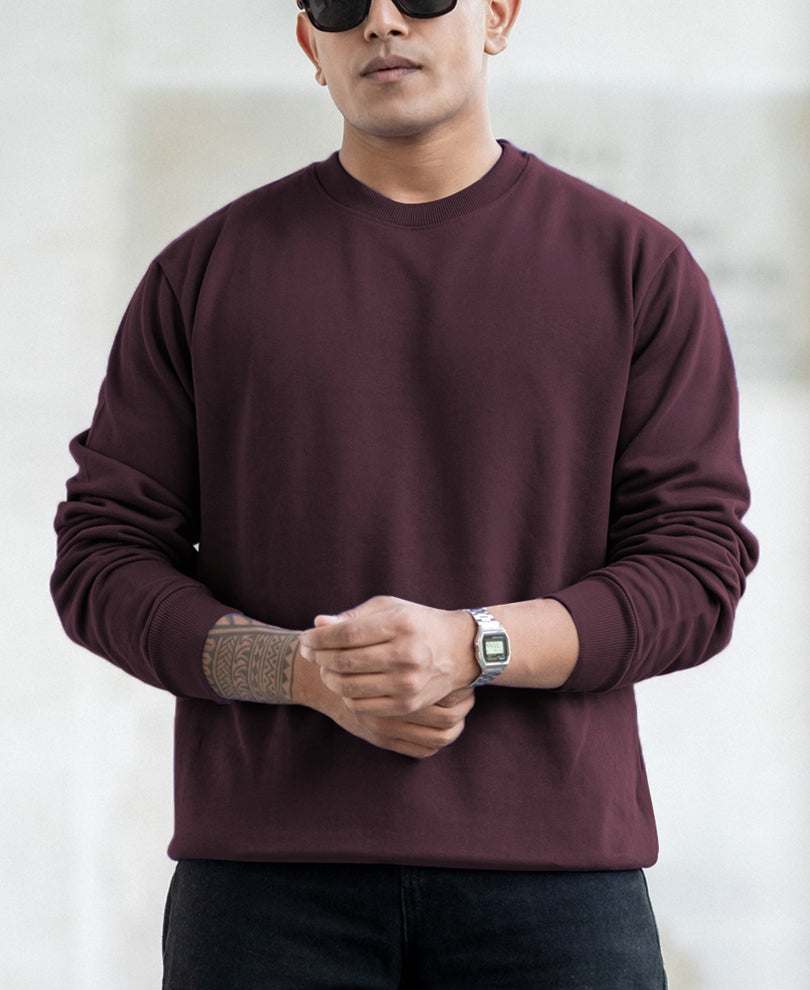 Grape Wine Regular Fit Full Sleeves T-Shirt