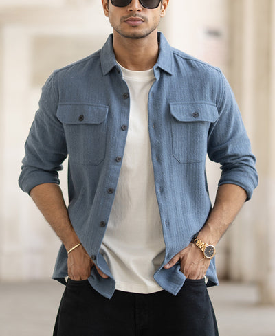 Blue Flannel Overshirt