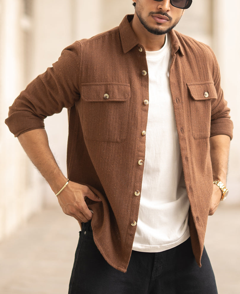 Brown Flannel Overshirt