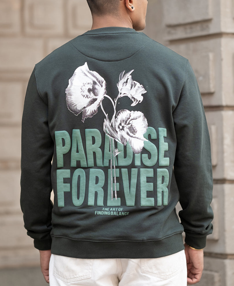 Olive Paradise Printed SweaT-Shirt