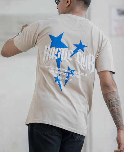 Beige Hustle Printed T-Shirt