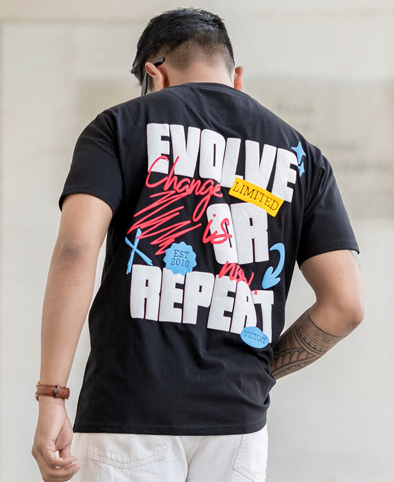 Black Evolve Printed T-Shirt
