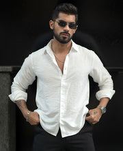 White Full Sleeves Regular Fit Shirt