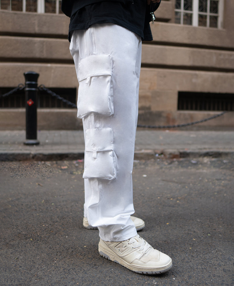 White Technical Cargo Pant