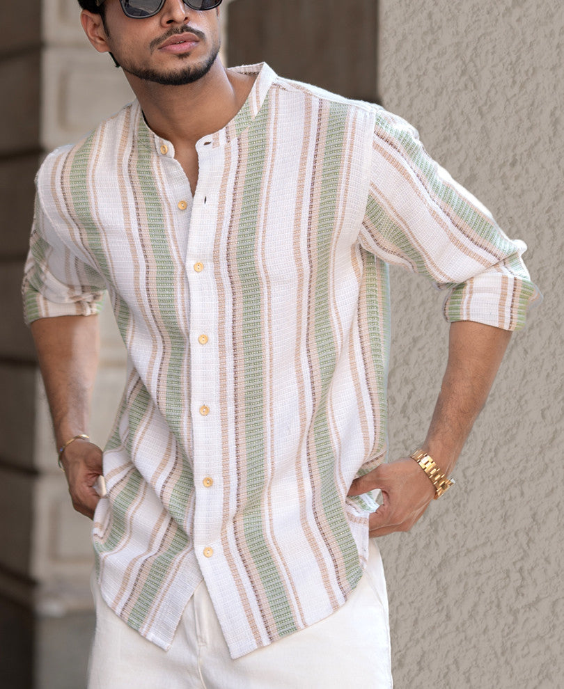 Multicolour Structured Stripe Shirt