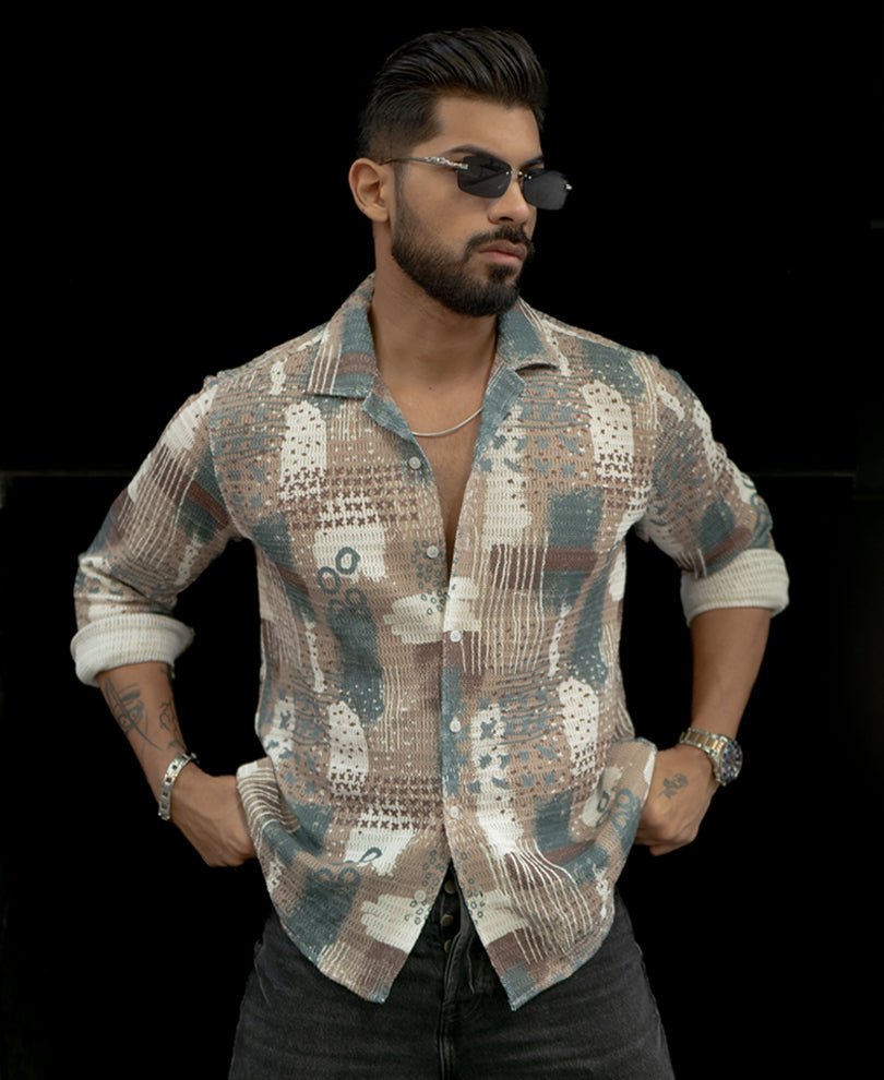 Multi Colour Printed Regular Fit Full Sleeves Shirt