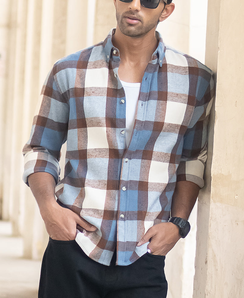 Multicolor Flannel Checks Shirt