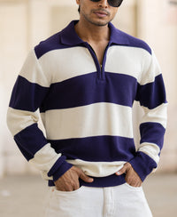 Violet Striped Cotton SweaT-Shirt
