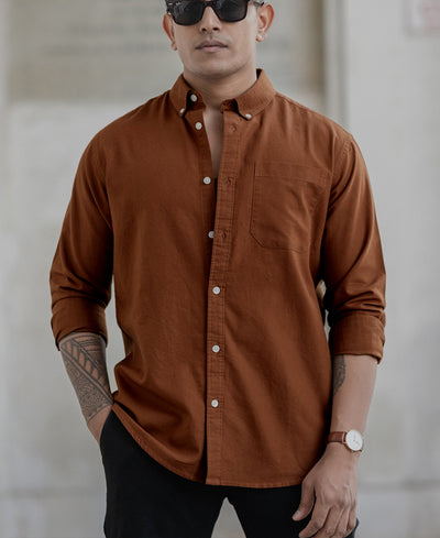 Tan Oxford Shirt