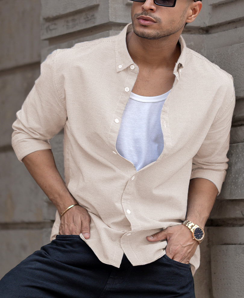 Yellow Micro Checks Shirt