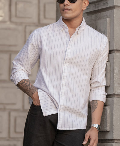 White Blue Striped Shirt