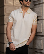 Light Fawn Regular Fit Half Sleeve Collar T-Shirt