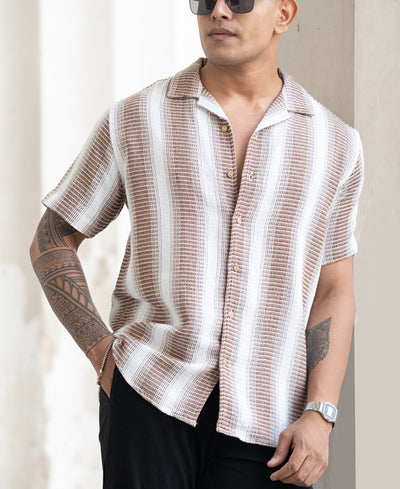 Brown Broad Stripe Shirt
