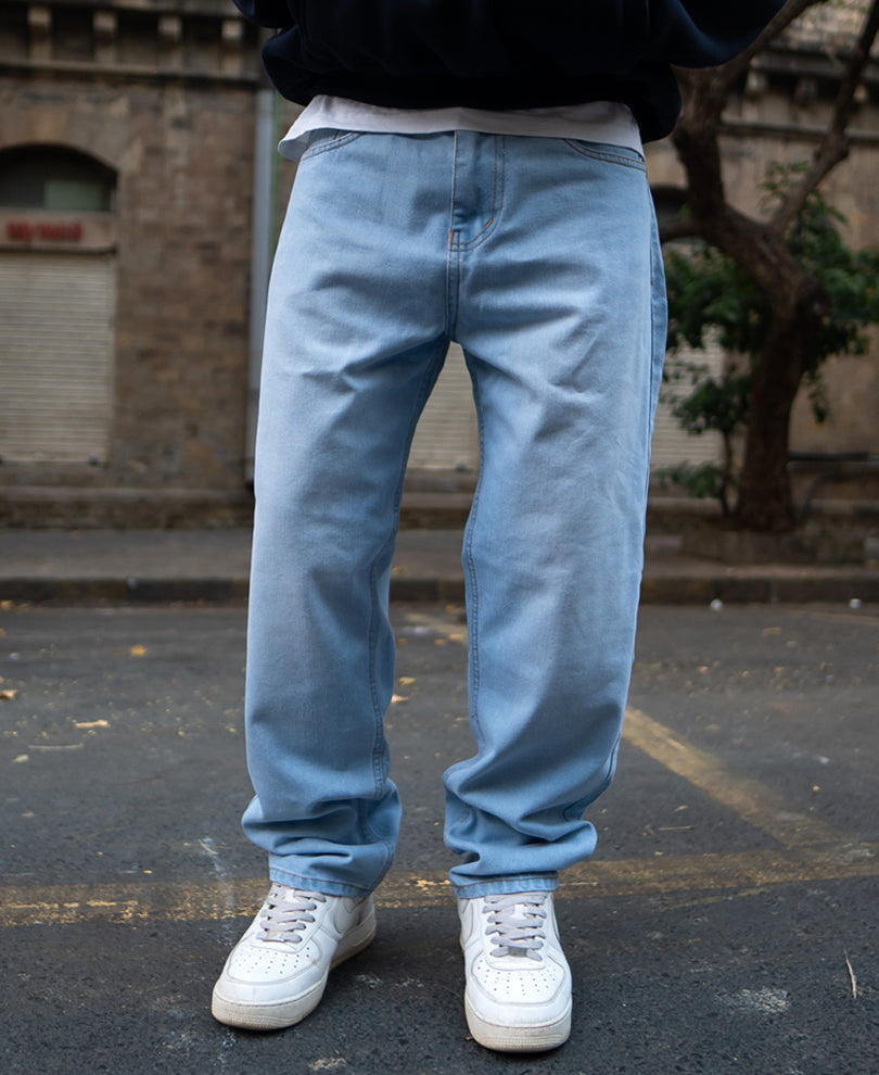 Sky Blue Baggy Fit Jeans