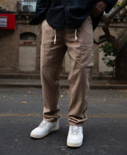 Beige Cotton Cargo Trousers