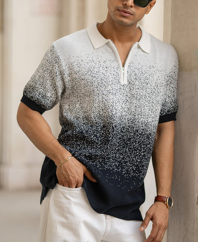 Ombre Jacquard Polo T-Shirt