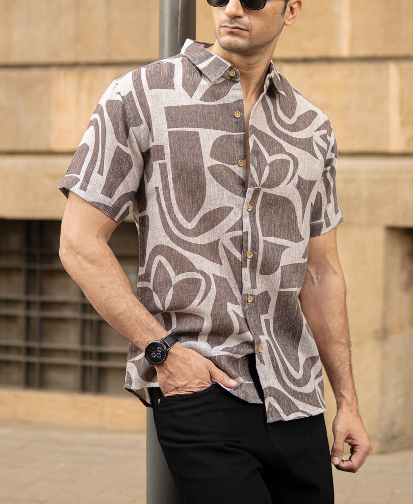 Brown Natural Print Shirt