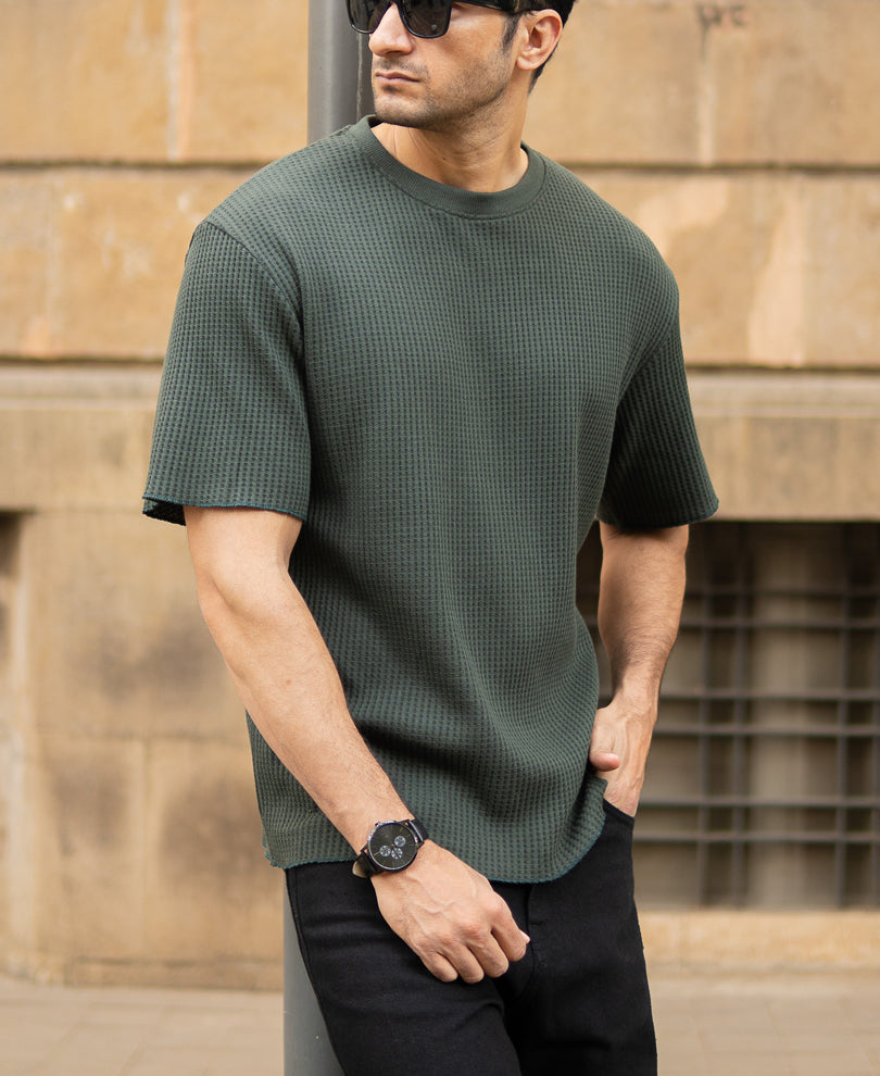Olive Structured T-Shirt