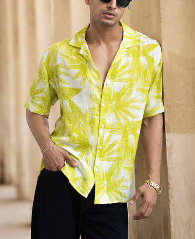 Lime Forest Printed Shirt