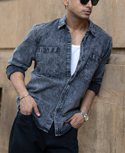 Carbon Black Regular Fit Full Sleeves Shirt