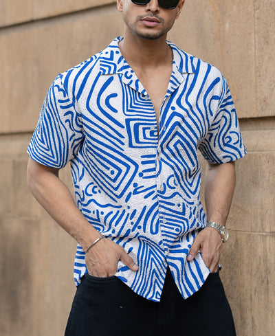 Royal Abstract Print Shirt