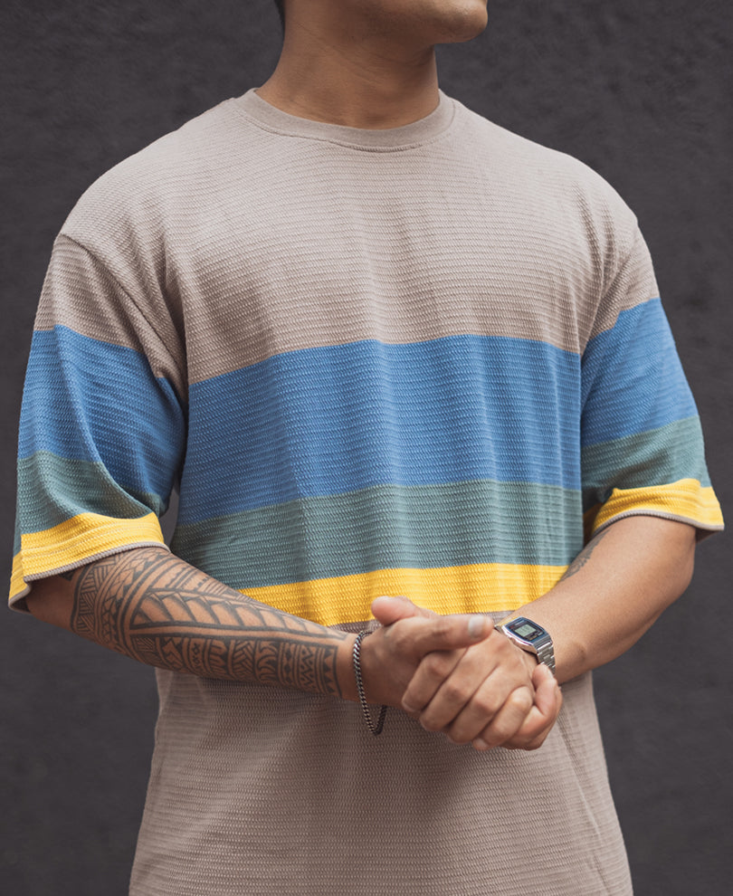 Multicolor Oversized Half Sleeves T Shirt