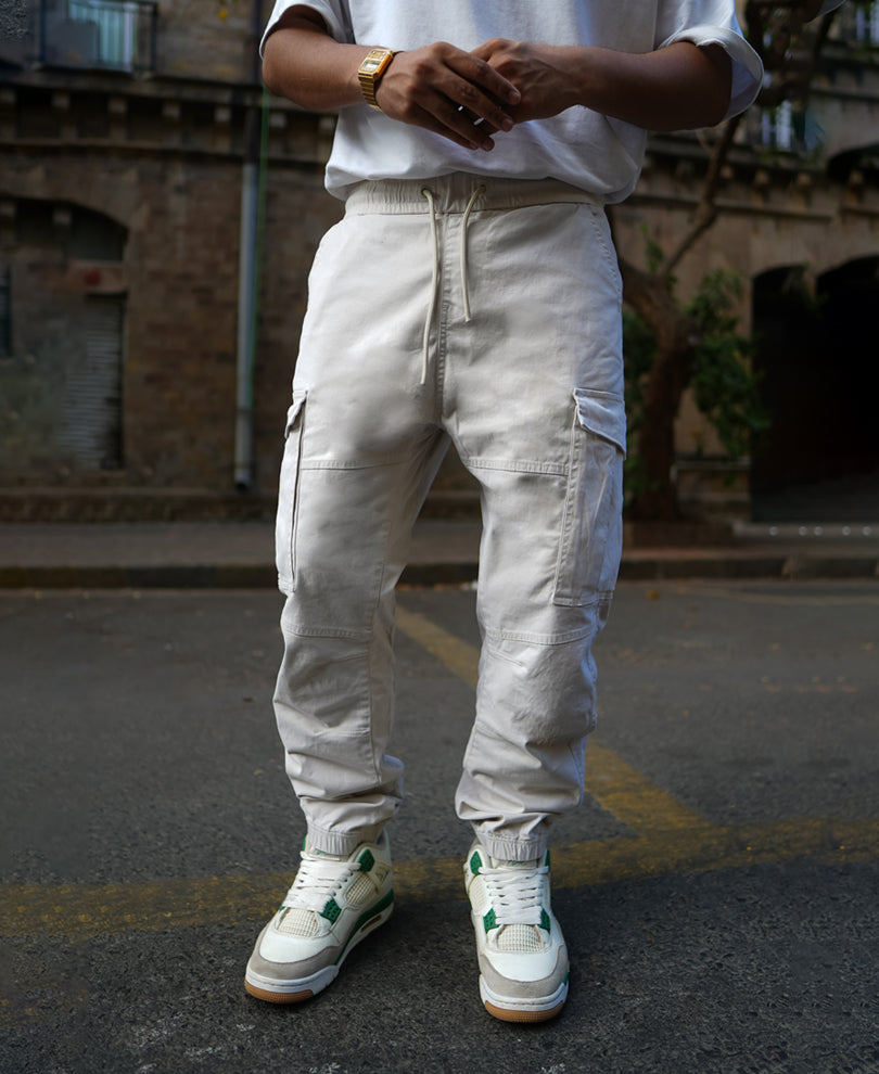 Cream Regular Fit Cargo Pant