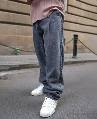 Carbon Black Baggy Fit Denim Jeans