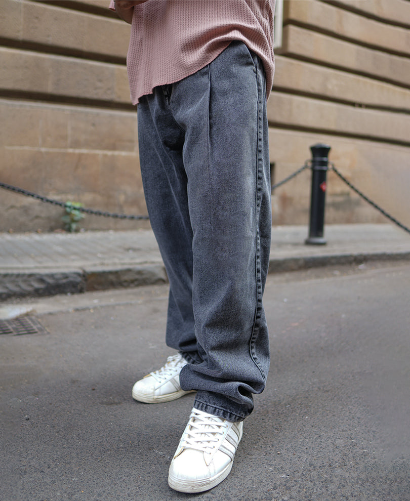 Carbon Black Baggy Fit Denim Jeans