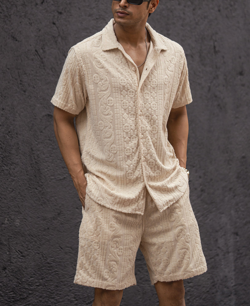 Cream Regular Fit Cordset