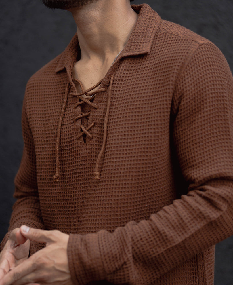 Brown Regular Fit Full Sleeves Shirt