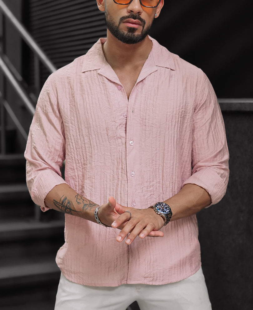 Dull Rose Regular Fit Full Sleeves Shirt