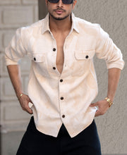 Off-White Double Pockets Regular Fit Full Sleeves Shirt