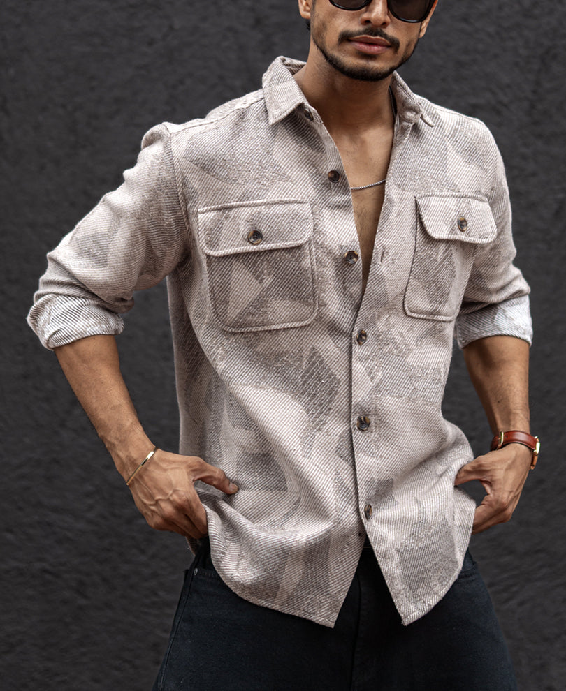 Multi Colour Structured Regular Fit Full Sleeves Shirt