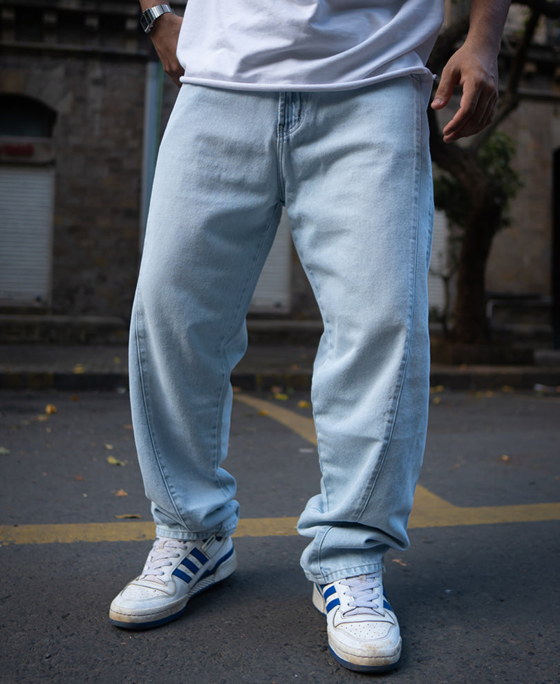 Sky Blue Denim Baggy Fit Jeans