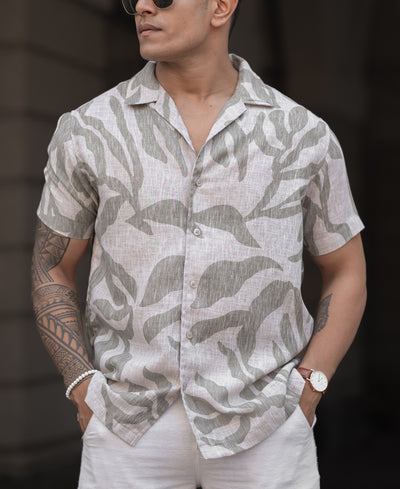 Light Green Regular Fit Half Sleeves Shirt