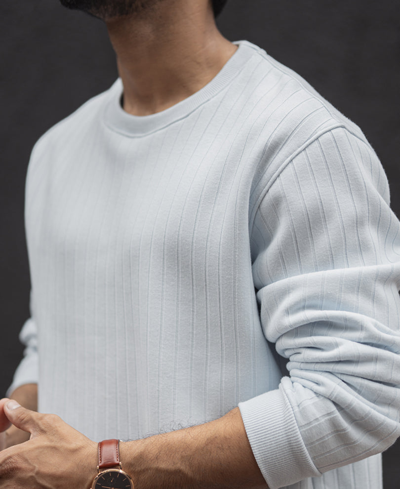 Sky Blue Regular Fit Full Sleeves T-Shirt