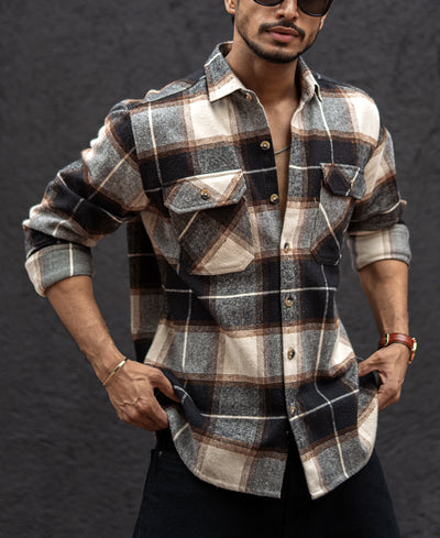 Multicolour Regular Fit Full Sleeves Shirt With Double Pocket