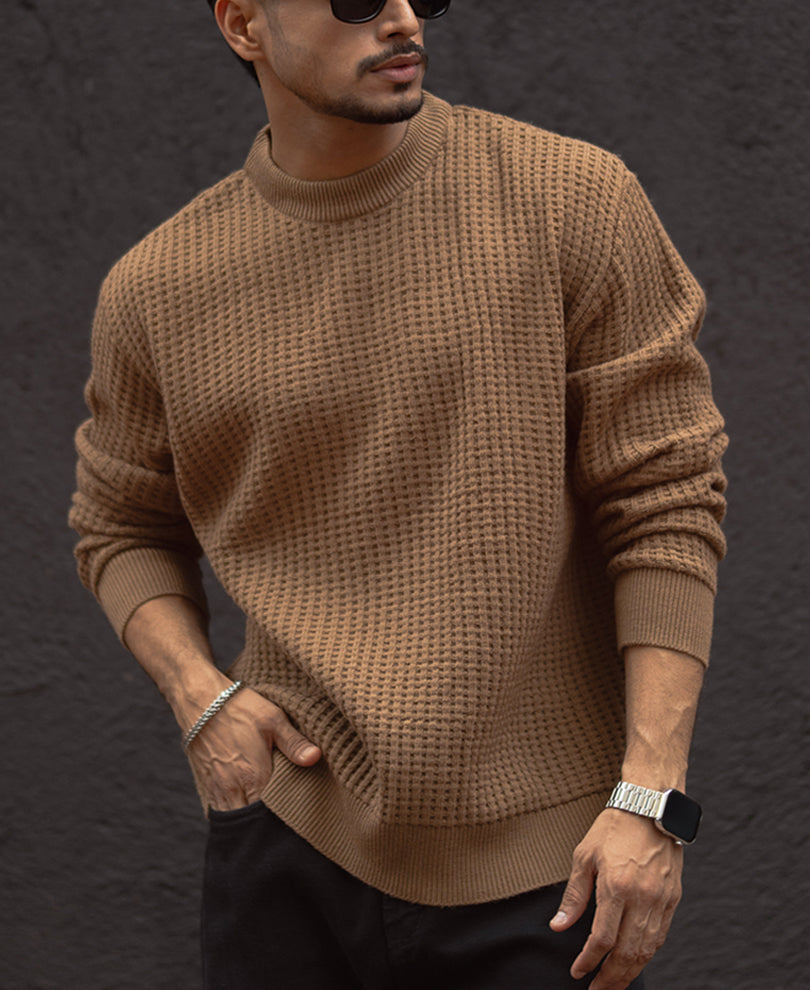 Brown Regular Fit Full Sleeves T-Shirt