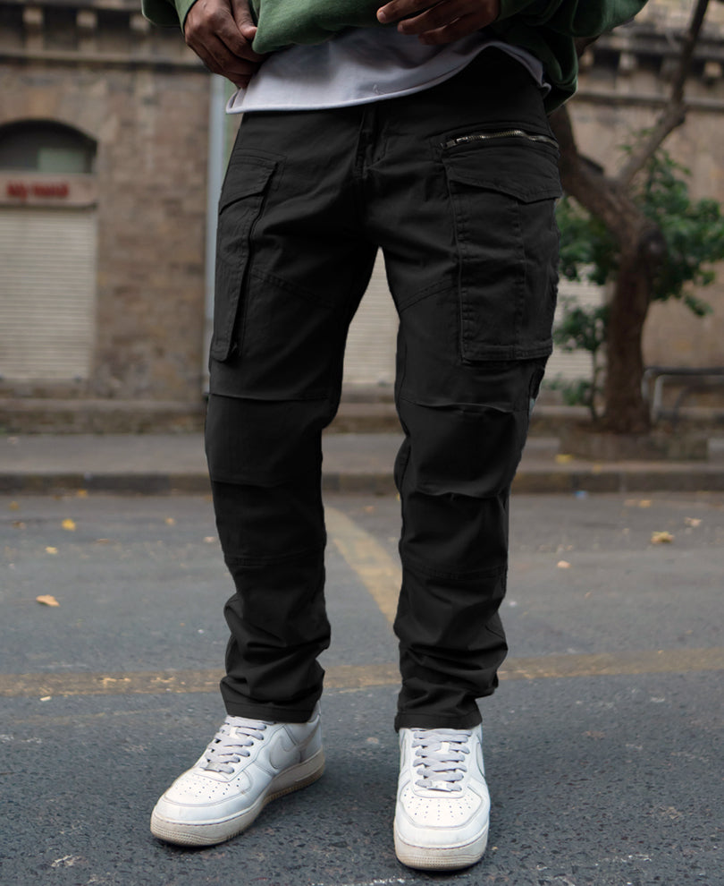 Black Regular Fit Cargo