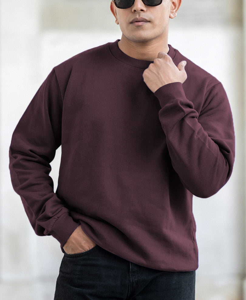 Grape Wine Regular Fit Full Sleeves T-Shirt