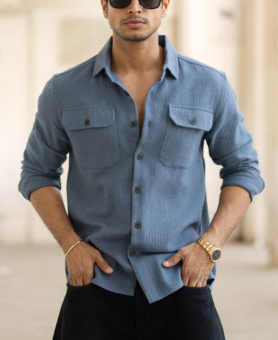 Blue Flannel Overshirt