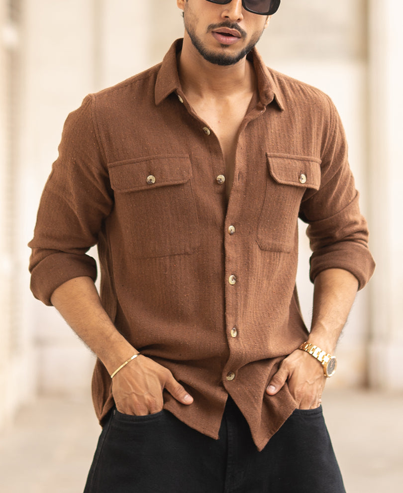 Brown Flannel Overshirt