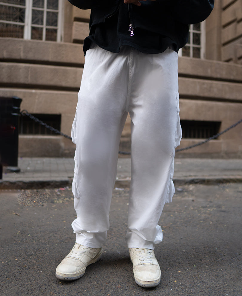 White Technical Cargo Pant